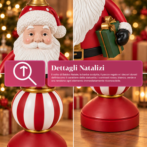 Kerstbeeldje van 76 cm van hars, decoratie van de kerstman en de notenkraker-soldaat, wit of rood