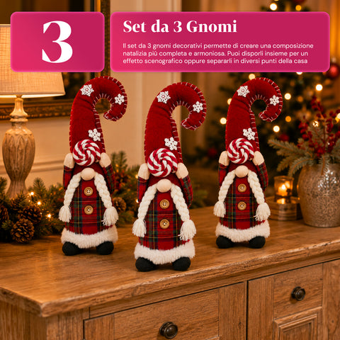 Decoratieve kerstdwerg van zachte stof, kerstdecoratie voor op tafel met lange muts en sneeuwvlokken, verkrijgbaar in 35 en 50 cm