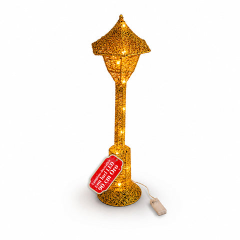 Lampadaire décoratif de Noël de 90 cm pailleté avec lumières LED - 3 couleurs