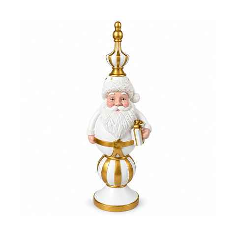 Kerstbeeldje van 76 cm van hars, decoratie van de kerstman en de notenkraker-soldaat, wit of rood