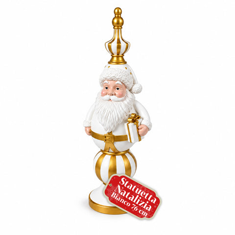 Kerstbeeldje van 76 cm van hars, decoratie van de kerstman en de notenkraker-soldaat, wit of rood