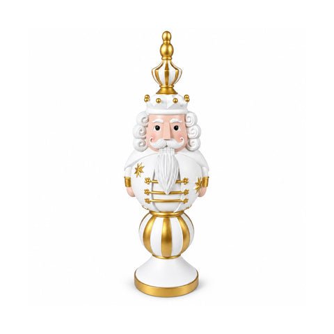 Kerstbeeldje van 76 cm van hars, decoratie van de kerstman en de notenkraker-soldaat, wit of rood