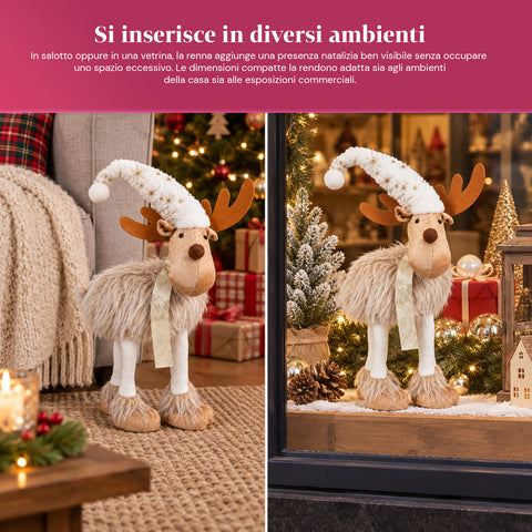Groot kerstrendier van 63 cm van zacht pluche – kerstdecoratie met verzwaarde poten | 4 kleuren