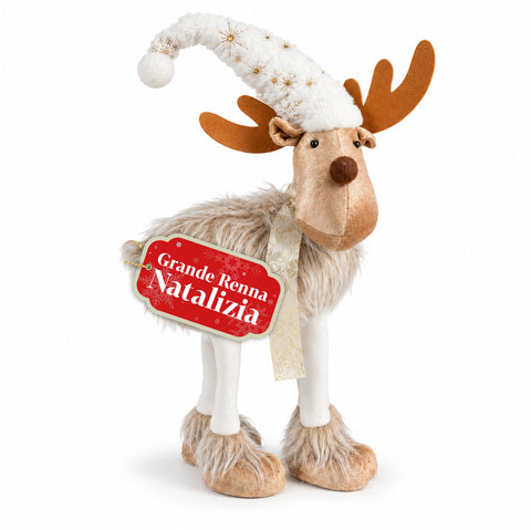 Groot kerstrendier van 63 cm van zacht pluche – kerstdecoratie met verzwaarde poten | 4 kleuren
