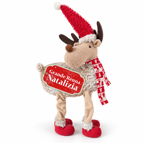 Groot kerstrendier van 63 cm van zacht pluche – kerstdecoratie met verzwaarde poten | 4 kleuren