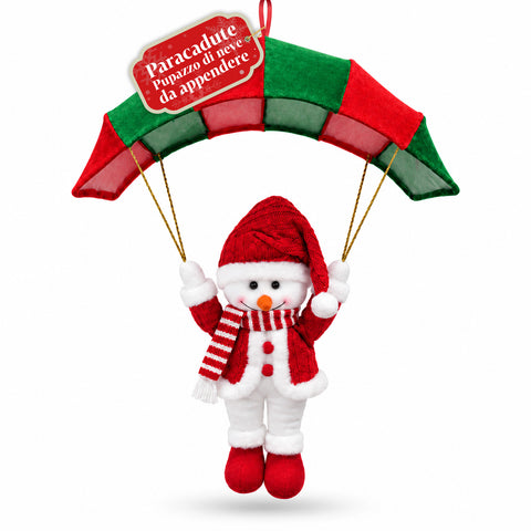 Parachute de Noël à suspendre 80 cm avec personnage de Noël, 4 personnages