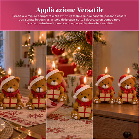 Batterijgevoede led-kerstkaars in 3 varianten – kerstman met boom, beertje en berengezicht, realistische vlameffect, kerstdecoratie