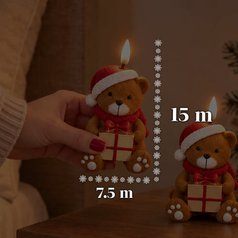 Batterijgevoede led-kerstkaars in 3 varianten – kerstman met boom, beertje en berengezicht, realistische vlameffect, kerstdecoratie