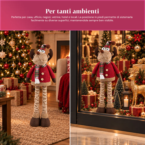 Decoratieve uitschuifbare kerstman 55-85 cm - Kerstversiering met telescopische poten, metalen frame, polyester, 4 stijlvarianten