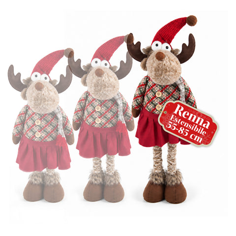 Decoratieve uitschuifbare kerstman 55-85 cm - Kerstversiering met telescopische poten, metalen frame, polyester, 4 stijlvarianten