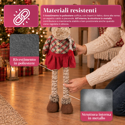 Decoratieve uitschuifbare kerstman 55-85 cm - Kerstversiering met telescopische poten, metalen frame, polyester, 4 stijlvarianten