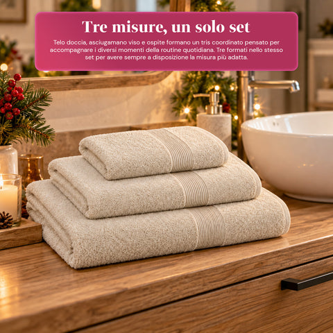 Set van 3 handdoeken van 100% katoen – badset met badlaken 90x140, handdoek 60x100 en gastendoekje 40x60 cm, zacht en absorberend, 6 kleuren