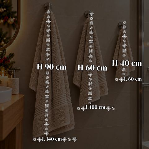 Set van 3 handdoeken van 100% katoen – badset met badlaken 90x140, handdoek 60x100 en gastendoekje 40x60 cm, zacht en absorberend, 6 kleuren