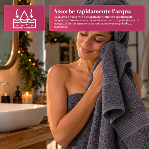 Set van 3 handdoeken van 100% katoen – badset met badlaken 90x140, handdoek 60x100 en gastendoekje 40x60 cm, zacht en absorberend, 6 kleuren