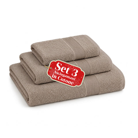 Set van 3 handdoeken van 100% katoen – badset met badlaken 90x140, handdoek 60x100 en gastendoekje 40x60 cm, zacht en absorberend, 6 kleuren