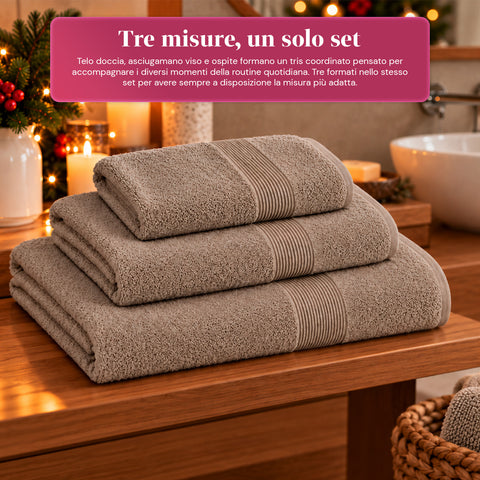 Set van 3 handdoeken van 100% katoen – badset met badlaken 90x140, handdoek 60x100 en gastendoekje 40x60 cm, zacht en absorberend, 6 kleuren
