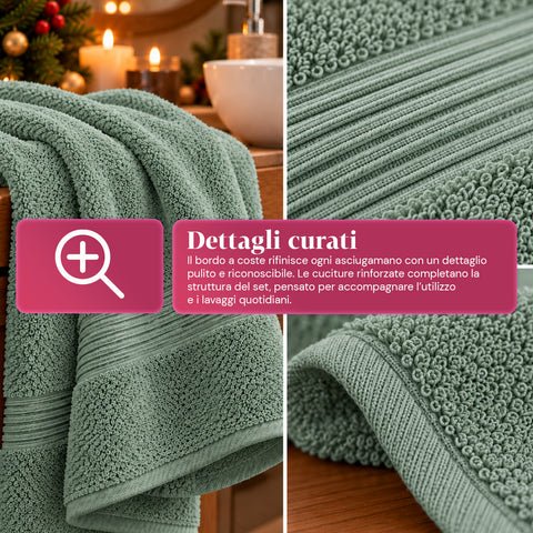 Set van 3 handdoeken van 100% katoen – badset met badlaken 90x140, handdoek 60x100 en gastendoekje 40x60 cm, zacht en absorberend, 6 kleuren