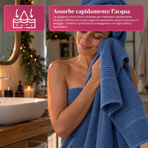 Set van 3 handdoeken van 100% katoen – badset met badlaken 90x140, handdoek 60x100 en gastendoekje 40x60 cm, zacht en absorberend, 6 kleuren