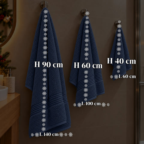 Set van 3 handdoeken van 100% katoen – badset met badlaken 90x140, handdoek 60x100 en gastendoekje 40x60 cm, zacht en absorberend, 6 kleuren