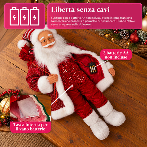 Kerstman met verlichting en muziek, decoratief kerstbeeld van 65-95-120 cm, lichtgevend ornament op batterijen - Blind Box