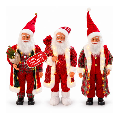 Kerstman met verlichting en muziek, decoratief kerstbeeld van 65-95-120 cm, lichtgevend ornament op batterijen - Blind Box