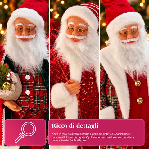 Kerstman met verlichting en muziek, decoratief kerstbeeld van 65-95-120 cm, lichtgevend ornament op batterijen - Blind Box