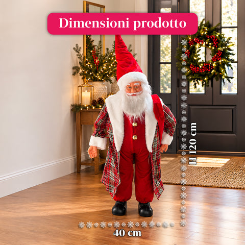 Kerstman met verlichting en muziek, decoratief kerstbeeld van 65-95-120 cm, lichtgevend ornament op batterijen - Blind Box