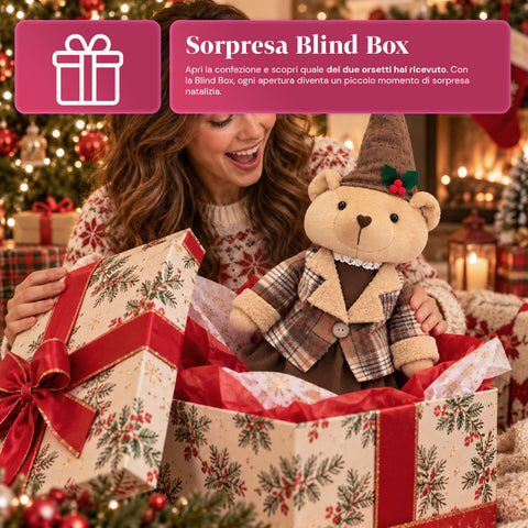 Decoratieve kerstbeer 85 cm, decoratief knuffelbeest met hoed en geruite outfit, stabiele basis, rood of bruin tartan