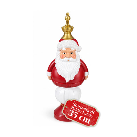 Kerstbeeldje van 35 cm van kunsthars, kerstdecoratie met de kerstman, notenkraker en teddybeer, rood of wit, voor binnen en buiten