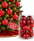 Set 16 Palline di Natale Infrangibili 7 cm in 4 Finiture Assortite