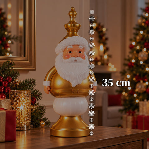 Kerstbeeldje van 35 cm van kunsthars, kerstdecoratie met de kerstman, notenkraker en teddybeer, rood of wit, voor binnen en buiten