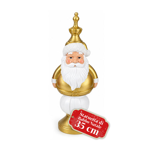 Kerstbeeldje van 35 cm van kunsthars, kerstdecoratie met de kerstman, notenkraker en teddybeer, rood of wit, voor binnen en buiten