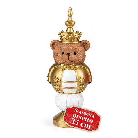 Kerstbeeldje van 35 cm van kunsthars, kerstdecoratie met de kerstman, notenkraker en teddybeer, rood of wit, voor binnen en buiten