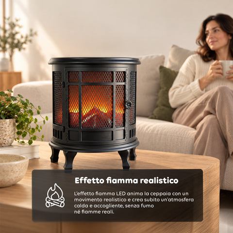 Decoratieve ledhaard met realistisch vlameffect, ornamentale lamp op batterijen zonder warmte, vintage design 30,5x16x35,5 cm