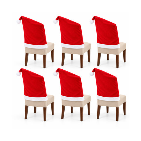 Housse de chaise de Noël en forme de bonnet de Père Noël 50x60 cm
