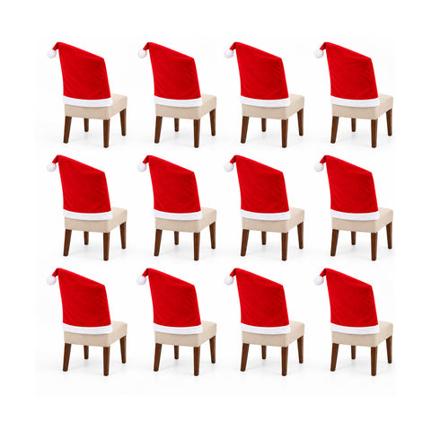 Housse de chaise de Noël en forme de bonnet de Père Noël 50x60 cm
