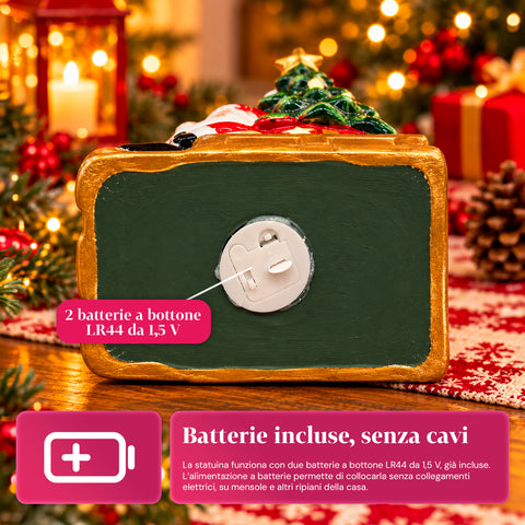 Statuette de Noël lumineuse en céramique de 26 cm avec LED, 10 modèles