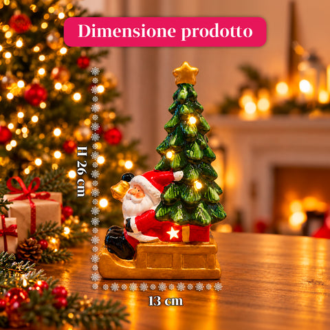 Statuette de Noël lumineuse en céramique de 26 cm avec LED, 10 modèles