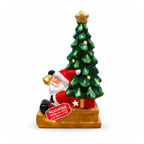 Statuette de Noël lumineuse en céramique de 26 cm avec LED, 10 modèles