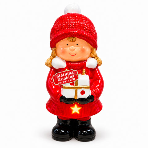 Statuette de Noël lumineuse en céramique de 26 cm avec LED, 10 modèles