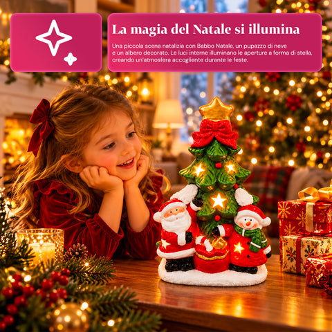 Statuette de Noël lumineuse en céramique de 26 cm avec LED, 10 modèles