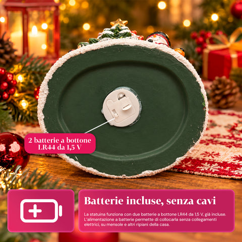 Statuette de Noël lumineuse en céramique de 26 cm avec LED, 10 modèles