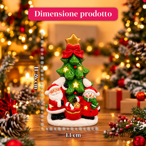 Statuette de Noël lumineuse en céramique de 26 cm avec LED, 10 modèles