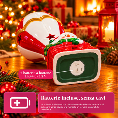 Statuette de Noël lumineuse en céramique de 26 cm avec LED, 10 modèles