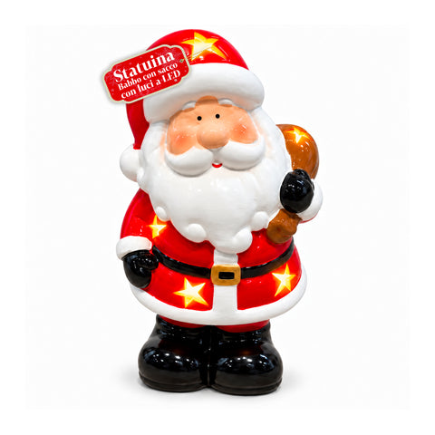 Statuette de Noël lumineuse en céramique de 26 cm avec LED, 10 modèles
