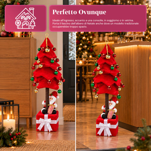 Sapin de Noël extensible de 90 et 95 cm avec paquet cadeau et personnages