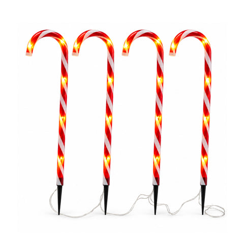 Verlichte zuurstokken op zonne-energie, 70 cm, set van 4 met 40 leds
