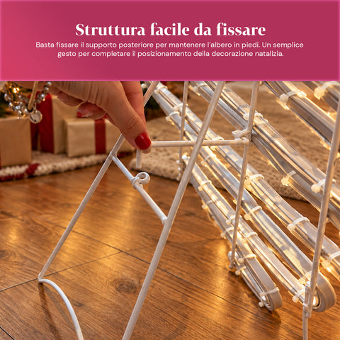 Sapin de Noël lumineux en néon LED 108 cm avec étoile, blanc chaud