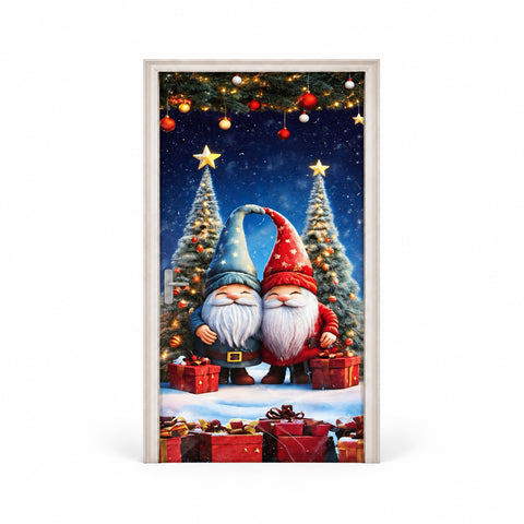 Housse de porte de Noël décorée, tissu pour porte 90x220 cm, 8 motifs, décoration de Noël avec impression numérique