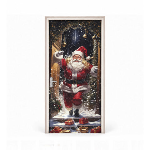 Housse de porte de Noël décorée, tissu pour porte 90x220 cm, 8 motifs, décoration de Noël avec impression numérique